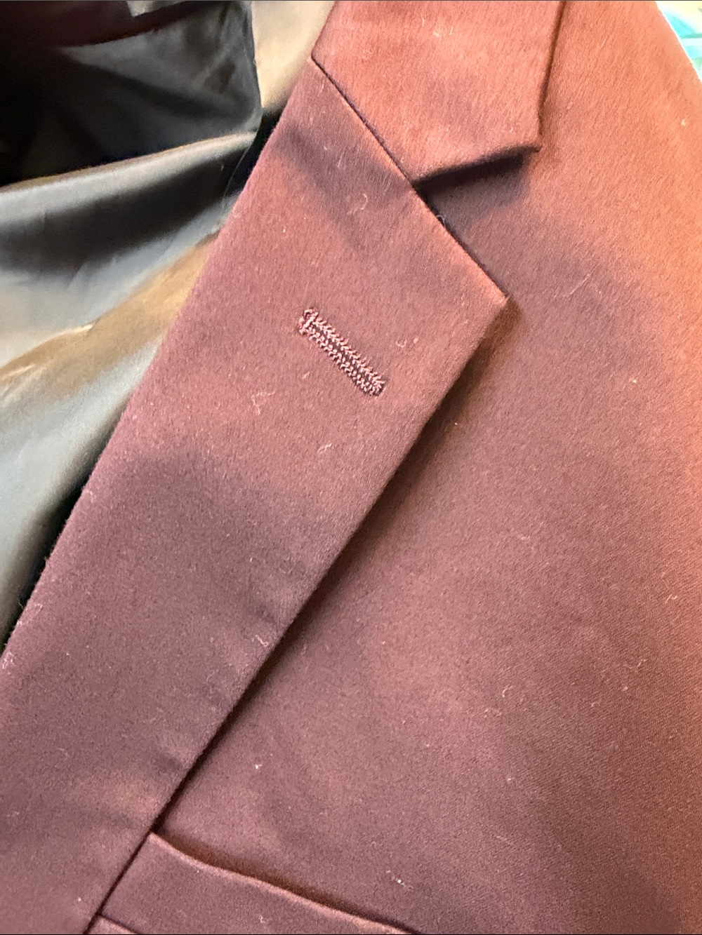 H&M Men's Burgundy Single-Button Blazer - Picture 8 of 9